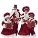 SET FAMIGLIA CORO NATALIZIO VELLUTO BORDEAUX 4 PZ 35/45 CM