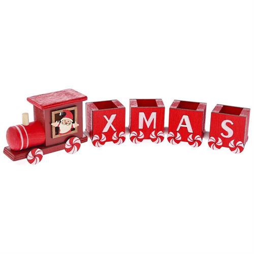 TRENO NATALIZIO DECORATIVO ROSSO XMAS 28X4X6 CM