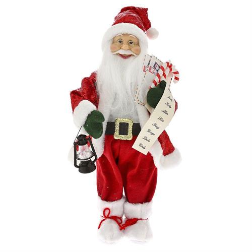 BABBO NATALE IN VELLUTO ROSSO CON ELENCO NOMI 45 CM