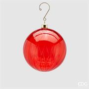 PALLINA DI NATALE  ROSSA VETRO VORTEX 10 CM -EDG-