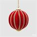 PALLINA DI NATALE VELLUTO ROSSO CON STRASS 10 CM - EDG -