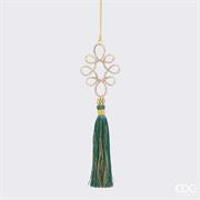 PENDENTE ASOLE DIAMANTI CON NAPPA VERDE H.21 CM