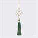 PENDENTE ASOLE DIAMANTI CON NAPPA VERDE H.21 CM