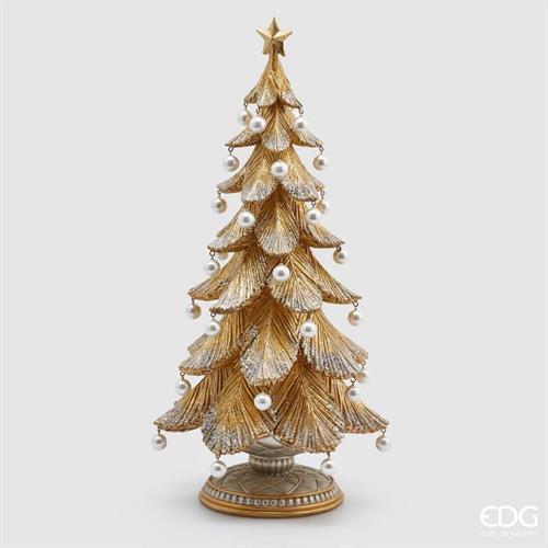 ALBERO DI NATALE POLY CON PERLE ORO E ARGENTO H.46 CM