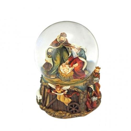 PALLA DI NEVE PRESEPE NATIVITA' CON MUSICA 10X14,5 CM