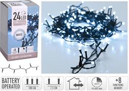 LUCI DI NATALE A BATTERIA 24 LED BIANCO FREDDO