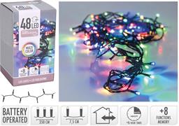 LUCI DI NATALE A BATTERIA 48 LED MULTICOLOR