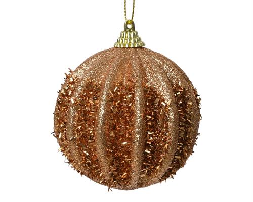 PALLINA DI NATALE AMBRA GLITTERATA 8 CM