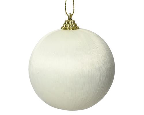 PALLINA DI NATALE BIANCO LANA TESSUTO 8 CM