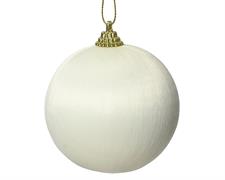 PALLINA DI NATALE BIANCO LANA TESSUTO 8 CM