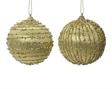 PALLINA DI NATALE ORO CHIARO DECORATA 6 CM