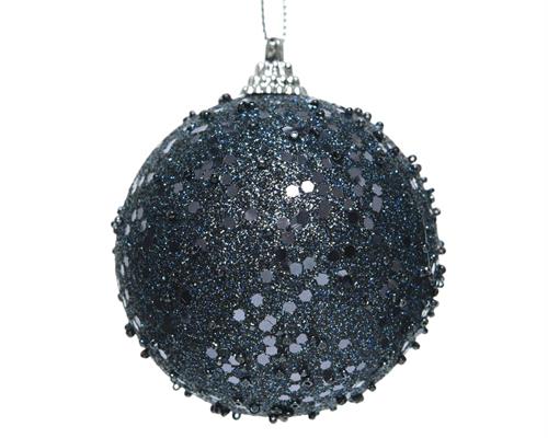 PALLINA DI NATALE BLU GLITTERATA 8 CM