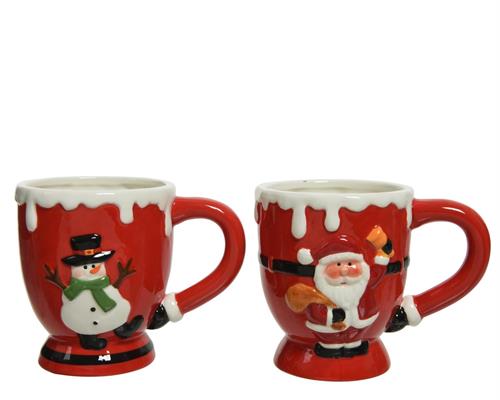 TAZZA MUG ROSSA BABBO NATALE PUPAZZO DI NEVE 1 PZ ASSORTITO