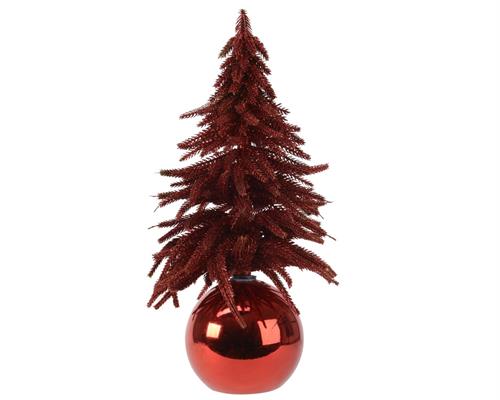 MINI ALBERO ROSSO GLITTER 28 CM