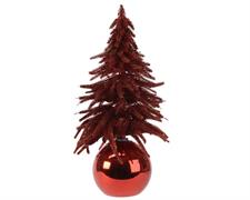 MINI ALBERO ROSSO GLITTER 28 CM