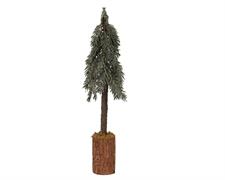 MINI ALBERO GHIACCIATO CON BASE IN LEGNO 45 CM