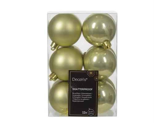 PALLINE DI NATALE VERDE PISTACCHIO 6 CM CONFEZIONE 12 PZ