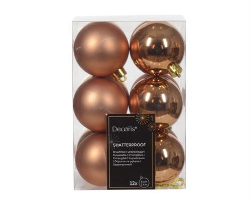 PALLINE DI NATALE RAME 6 CM CONFEZIONE 12 PZ