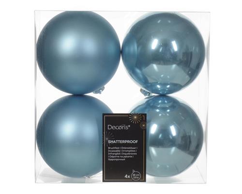 PALLINE DI NATALE AZZURRE 10 CM CONFEZIONE 4 PZ