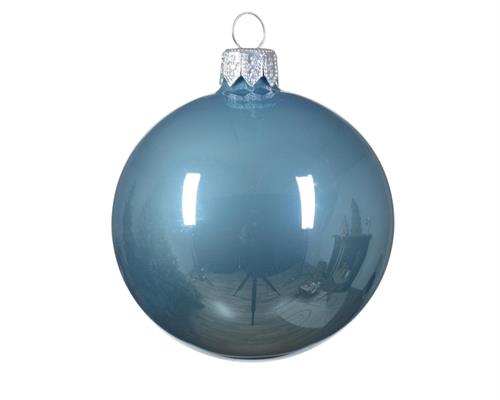 PALLINE DI NATALE AZZURRO LUCIDO 6 CM CONFEZIONE 6 PZ