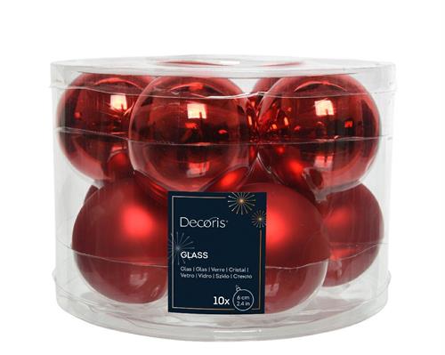 PALLINE DI NATALE ROSSE 6 CM CONFEZIONE 10 PZ