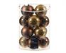 PALLINE DI NATALE MARRONE CHIARO/SCURO 8 CM CONFEZIONE 16 PZ