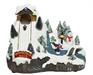 PAESAGGIO NATALIZIO PISTA SNOWBOARD CON MOVIMENTO H.16X23X17