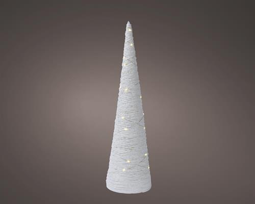 CONO IN CARTA BIANCO GLITTER CON MICROLED BIANCO CALDO H.38X11,5