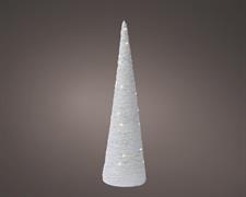 CONO IN CARTA BIANCO GLITTER CON MICROLED BIANCO CALDO H.58X15,5