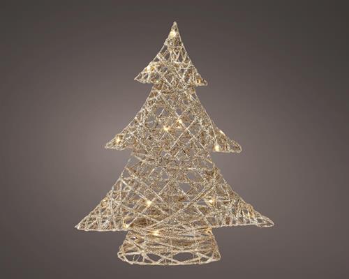 MINI ALBERO ORO CON LED BIANCO CALDO H.40 CM