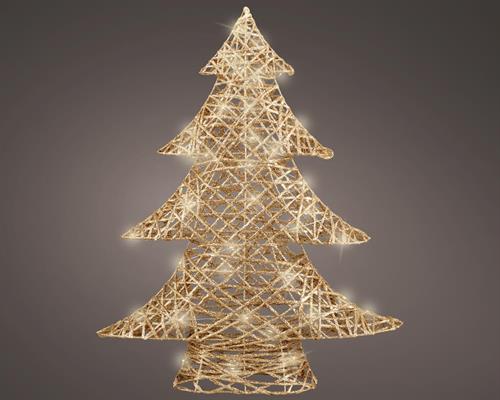 MINI ALBERO ORO CON LED BIANCO CALDO H.60 CM