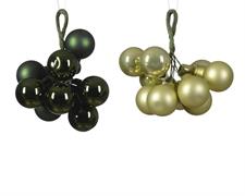 PALLINE DI NATALE A GRAPPOLO VERDE/PISTACCHIO 2 CM 10 PZ