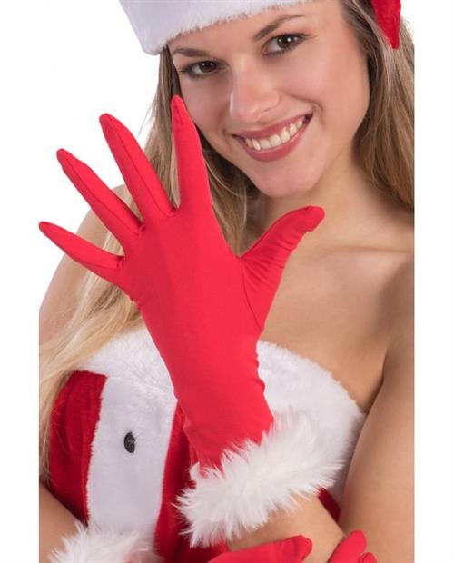 GUANTI BABBO NATALE DONNA CON PELUCHE 24 CM