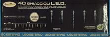 TENDA 40 GHIACCIOLINI LED TRIDIMEN. LUCE FISSA BIANCO 8MT