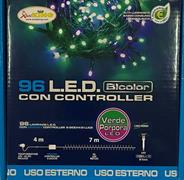 LUCI DI NATALE 96 LED BICOLORE VERDE E PORPORA