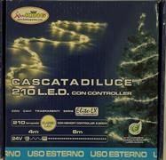 LUCI DI NATALE A CASCATA 210 LED BIANCO CALDO