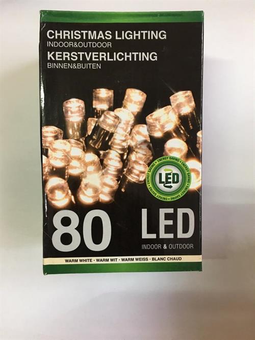 LUCI DI NATALE 80 LED BIANCO CALDO LUCE FISSA