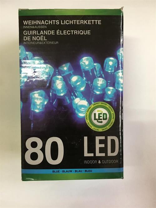 LUCI DI NATALE 80 LED BLU LUCE FISSA